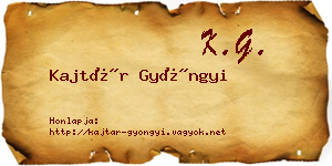 Kajtár Gyöngyi névjegykártya